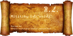 Mititzky László névjegykártya