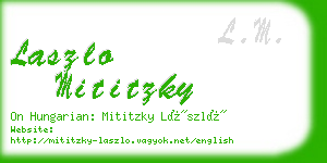 laszlo mititzky business card